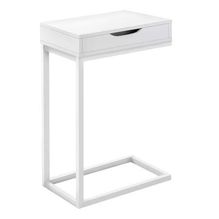 Monarch Specialties Accent Table - White / White Metal With A Drawer I 3601